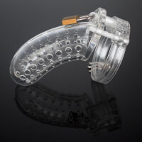 Dotted Chastity Cage - Large - Transparent