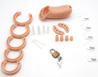 Dotted Chastity Cage - Large - Brown