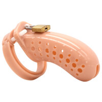 Dotted Chastity Cage - Large - Brown