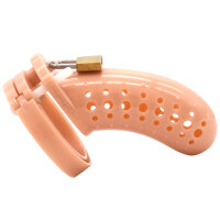 Dotted Chastity Cage - Large - Brown