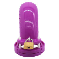 Dotted Chastity Cage - Large - Purple