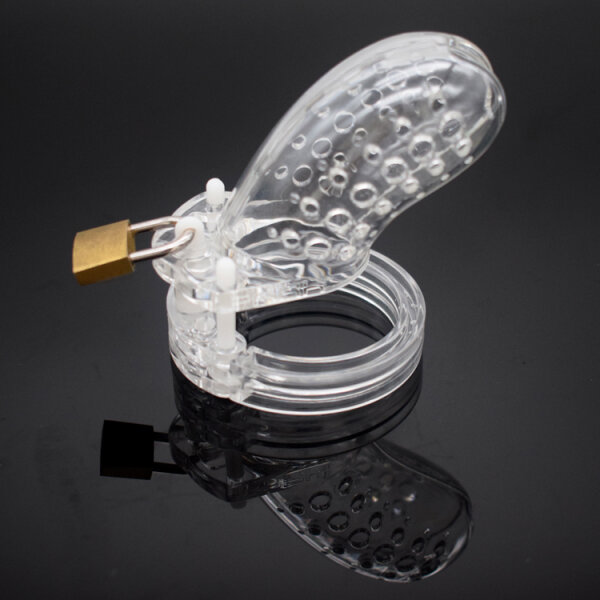 Dotted Chastity Cage - Small - Transparent