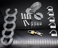 Dotted Chastity Cage - Small - Transparent