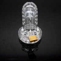 Dotted Chastity Cage - Small - Transparent