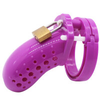 Dotted Chastity Cage - Small - Purple
