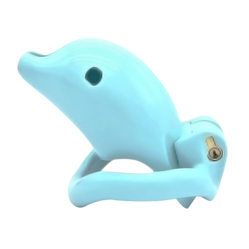 Dolphin Chastity Cage - Small - Blue