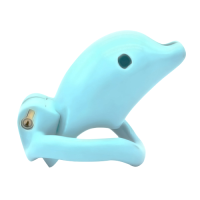 Dolphin Chastity Cage - Small - Blue