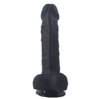 Dildo with Balls and Suction Cup 19 cm - Black