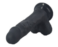 Dildo with Balls and Suction Cup 19 cm - Black
