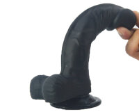 Dildo with Balls and Suction Cup 19 cm - Black