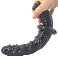 Spiral Dildo with Handle - Black