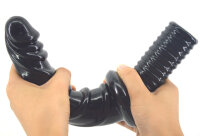 Spiral Dildo with Handle - Black