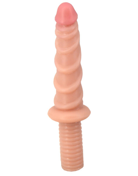 Spiral Dildo with Handle - Flesh