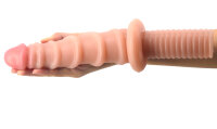 Spiral Dildo with Handle - Flesh