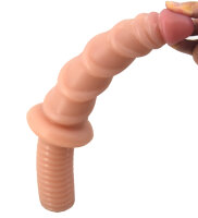 Spiral Dildo with Handle - Flesh
