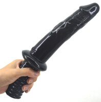 Realistic Dildo with Handle - Black