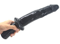 Realistic Dildo with Handle - Black
