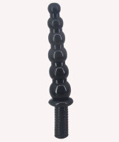 Huge Size Anal Beads with Handle - Black