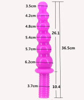 Huge Size Anal Beads with Handle - Black
