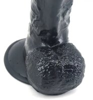 Clear Texture Realistic Suction Dildo - Black