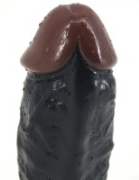 Clear Texture Realistic Suction Dildo - Black