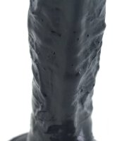 Clear Texture Realistic Suction Dildo - Black