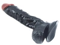 Clear Texture Realistic Suction Dildo - Black