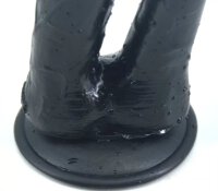 Double Realistic Suction Dildo - Black